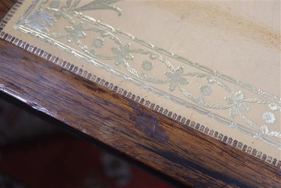 A mid-19th century carved rosewood library table, W.137cm